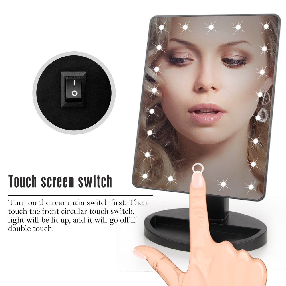 Makeup Mirror Touch Screen LED Light