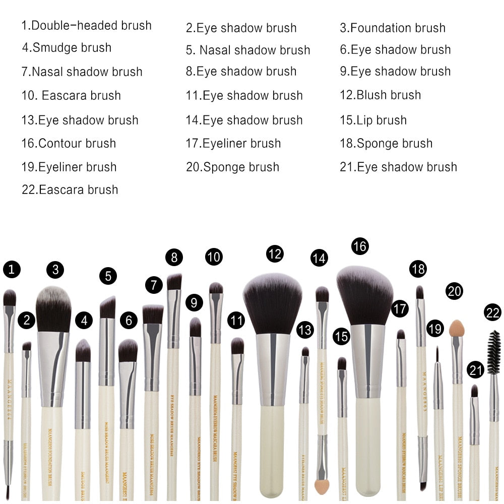 MAANGE 22Pcs Makeup Brushes Set Face Foundation